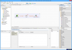 A typical data transformation job in Talend Data Integration Studio. The job reads data from a MySQL database, transforms it with a mapping function in line with the organization’s requirements and exports it to Salesforce.