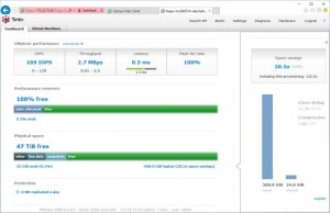 Das Web-basierte Konfigurations-Tool von Tintri informiert die Benutzer auch über den durch Komprimierung, Deduplizierung und Thin Provisioning eingesparten Speicher