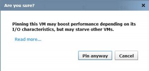 Wird eine VM an den Flash-Speicher "gepinnt" so steht den anderen VMs logischerweise weniger Flash-Kapazität zur Verfügung