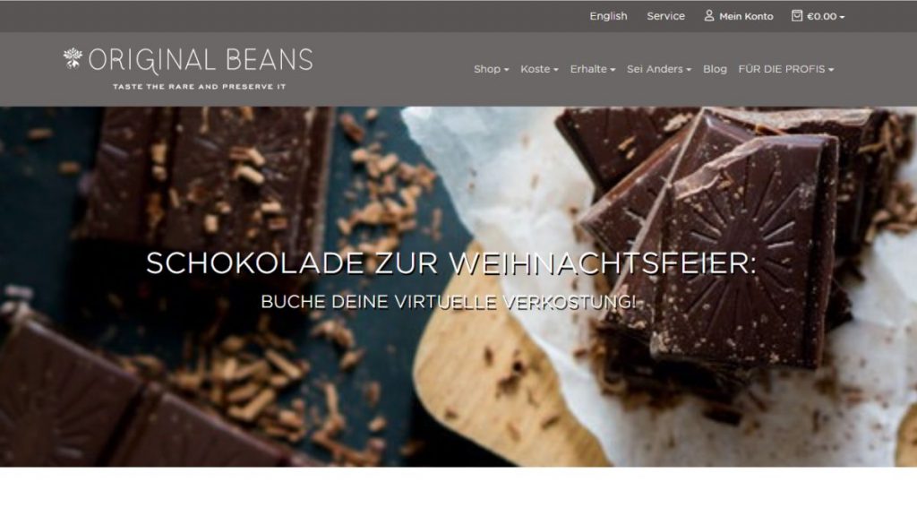 Original Beans Schokoladenverkostung Online - Screenshot: DeinEnergieportal