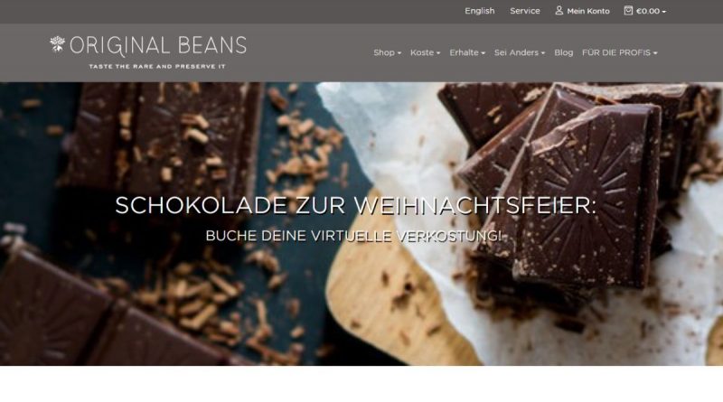 Original Beans Schokoladenverkostung Online - Screenshot: DeinEnergieportal