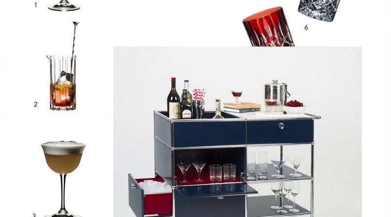 Riedel und USM Barwagen und Equipment