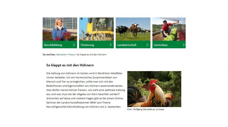 Online-Seminar zur Hühnerhaltung_der Landwirtschaftskammer NRW - Screenshot Tutti i sensi