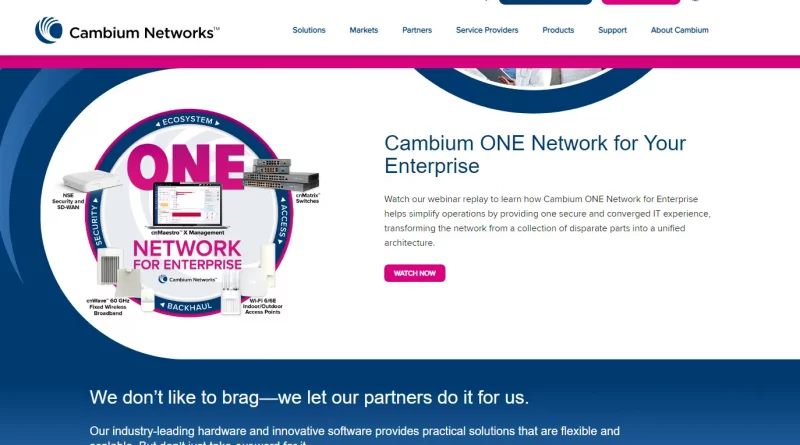 “Cambium ONE Network for Enterprise” für MSPs und Unternehmen