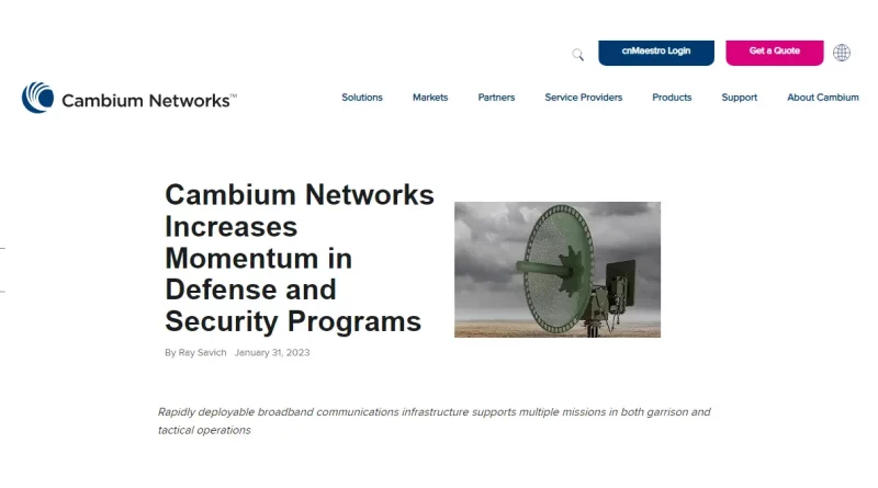 Cambium macht Sicherheits- und Verteidigungsprogramme effizienter