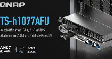 QNAP stellt kompaktes 10-Bay All-Flash NAS TS-h1077AFU vor