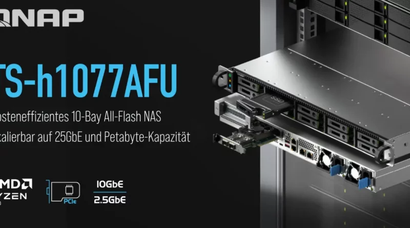 QNAP stellt kompaktes 10-Bay All-Flash NAS TS-h1077AFU vor